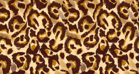 Leopard, zebra and giraffe pattern design. Liquid leopard pattern.For textile and print. Beige background. 