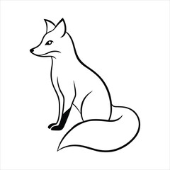 Obraz premium Fox sitting silhouette