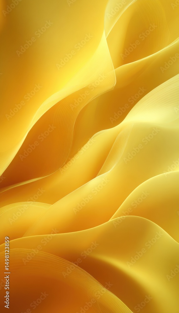 Aufkleber warm yellow gradient mesh background with flowing abstract shapes