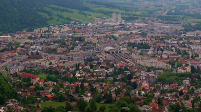 the capital of graubuenden switzerland chur cityscape 4k 50fps video