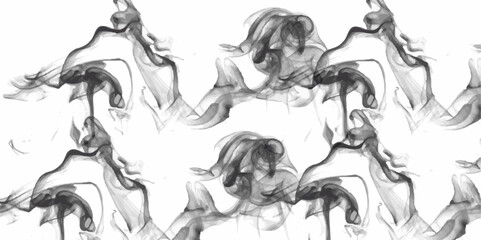 Smoke steam set of airborne particulates and gases emitted with black vector background. Abstract chemical fire flame isolated on a white background. Line art illustration depicting smoke.