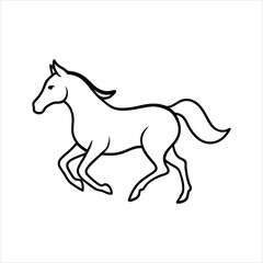 horse silhouette isolated on white