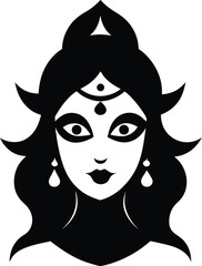 Durga Goddess Vector Silhouette