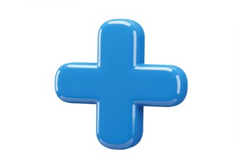 Fototapeta premium 3D Illustration of Blue plus sign isolated on white background