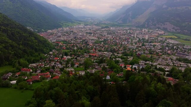 the capital of graubuenden switzerland chur cityscape 4k 50fps video