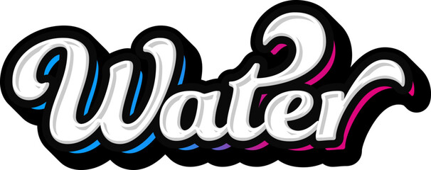 Water Hand Lettering Calligraphy Typography Graffiti Template