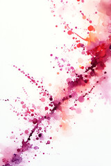 Naklejka premium An abstract watercolor painting with vibrant splashes of pink and red hues creates a dynamic, artistic, expressive composition.