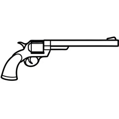 hand drawn vector illustration of gun