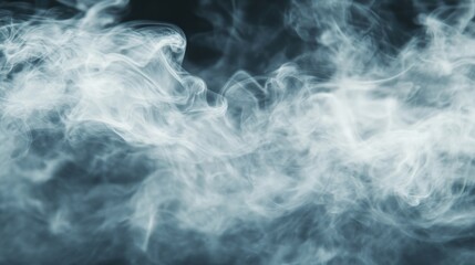 Obraz premium Ethereal White Smoke Swirls on Dark Background Artistic Abstract