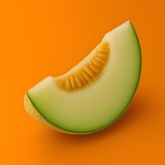 A vibrant image showcasing a single, juicy slice of ripe melon, perfectly capturing the refreshing essence of summer. The close-up shot highlights the melon's texture.