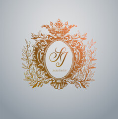 Watercolor Style Floral Wreath for Wedding Stationery