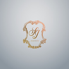 Romantic Rose Wedding Wreath Vector