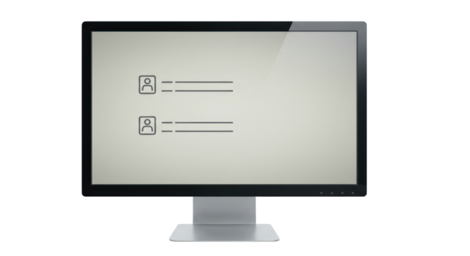 Isolated Computer Monitor Displaying Login Interface