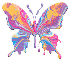 PNG Colorful abstract butterfly art