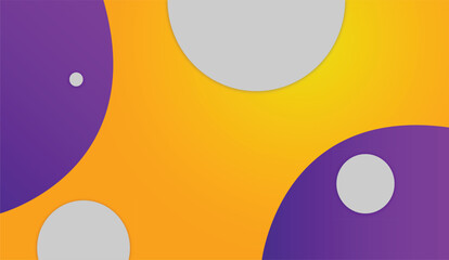 Abstract Geometric Background with Yellow and Purple Gradient and Grey Circles