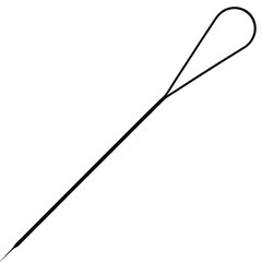 a pointed head needle on white background