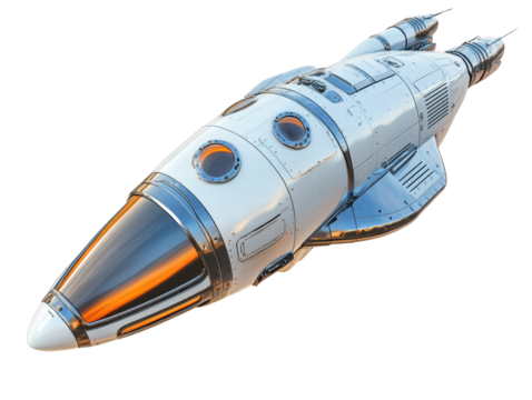 Isolated Futuristic Space Ship