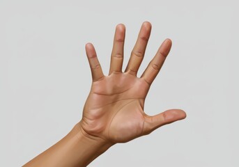 Open Hand Palm Up Gesture Brown Skin Tone Digital Illustration