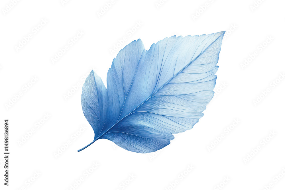 Poster blue leaf design featuring transparency and intricate details suitable for digital art and nature-th