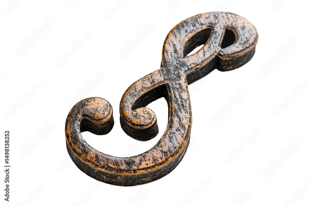 Aufkleber decorative red musical clef symbol representing rhythm and melody in artistic design for various cre
