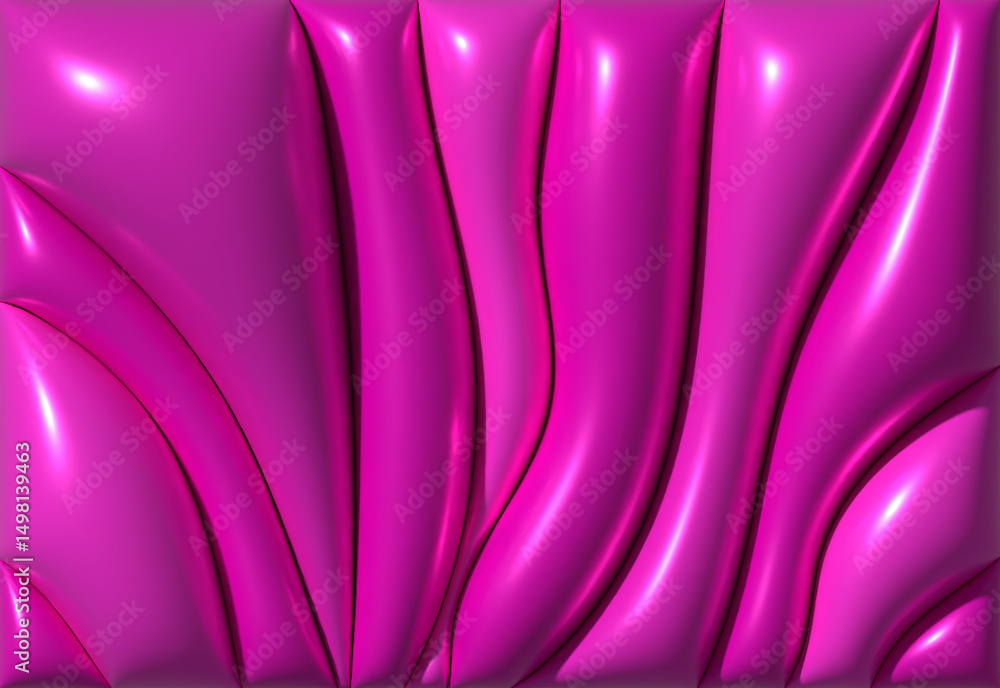 Poster abstract of pink glossy waves with soft highlights. modern vibrant texture with flowing curves and s