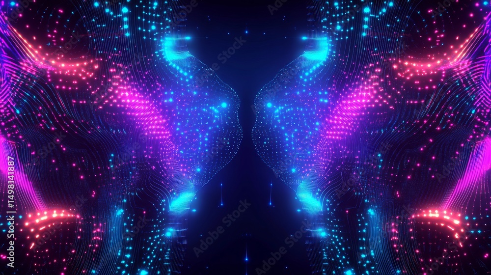 Poster exploring the depths of cyberspace a glowing binary landscape in a futuristic digital environment