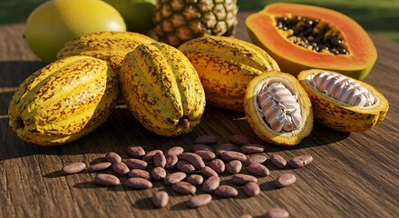 Fresh Cacao Pods and Cocoa Beans – Rustic Food Photography