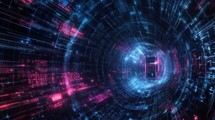 Obraz premium Innovative cybersecurity securing data access in interconnected digital environments