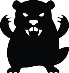 angry beaver silhouette