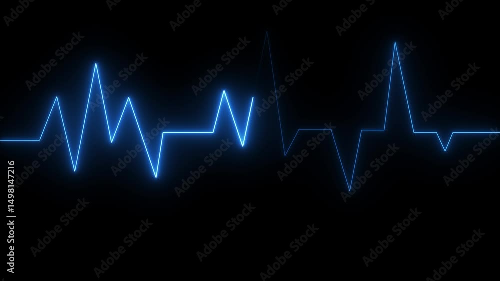 Poster cardiogram line icon animation. seamless loop motion animated motion. heartbeat rate icon.