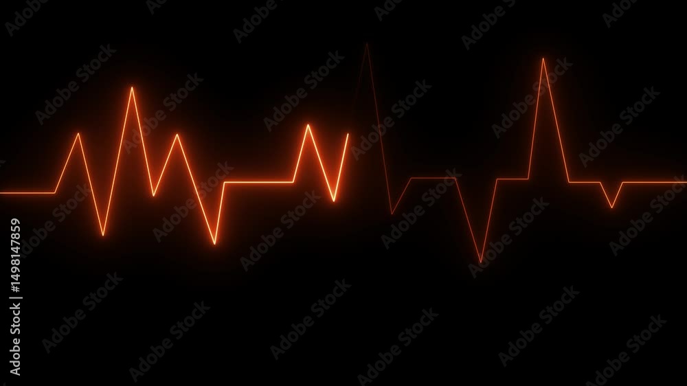 Poster cardiogram line icon animation. seamless loop motion animated motion. heartbeat rate icon.