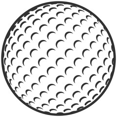 golf ball icon, black and white close up vector illustration, golf ball symbols isolated on transparent background