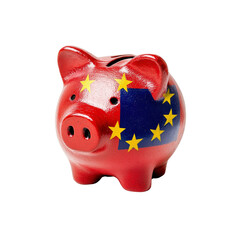 European Union Piggy Bank Symbol of Savings and Economic Growth