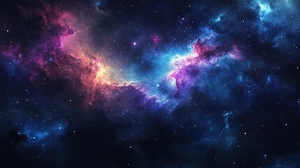 Fototapeta premium Colorful Cosmic Nebula with Stars and Galaxies in Deep Space