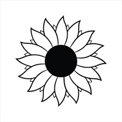 black and white sunflower