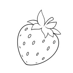 black and white coloring page of a strawberry