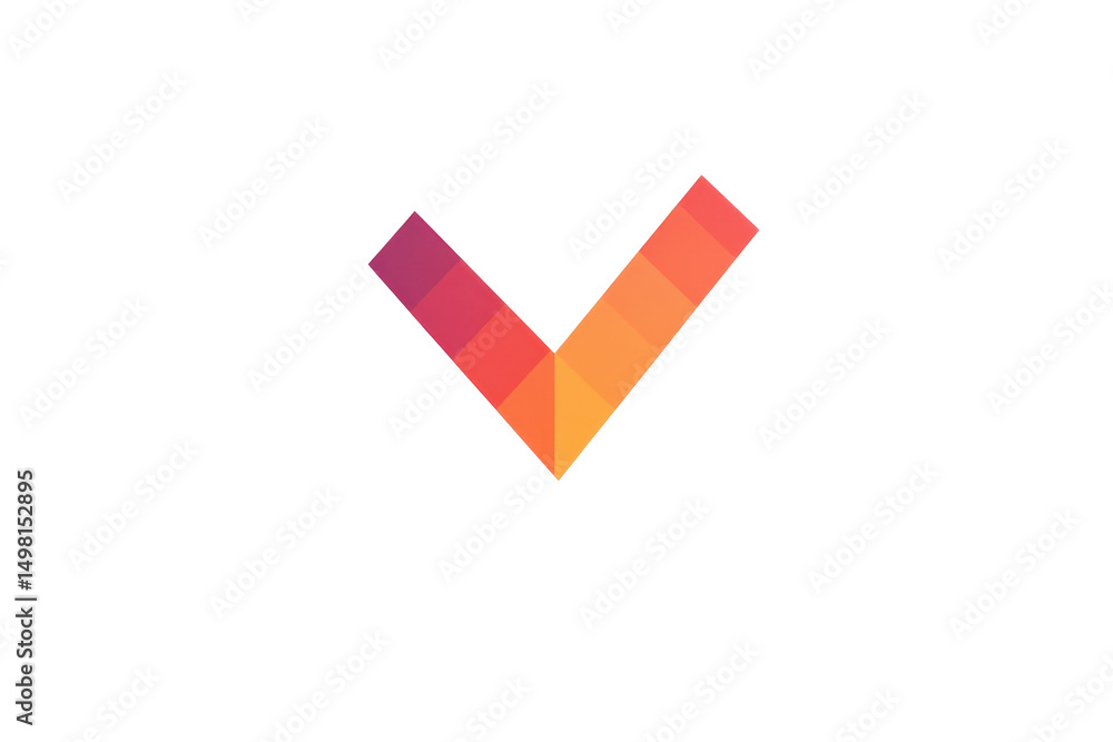 Poster colorful check mark icon graphic on transparent background designed for various digital applications