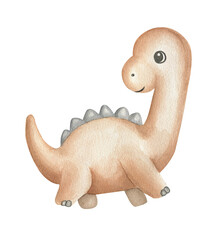 Little Dino &ndash; Watercolor Baby Illustration for Cards, Decor and Design