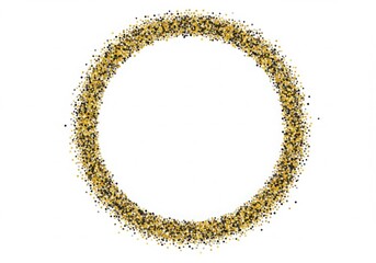 Fototapeta premium Gold and black confetti circle frame isolated on white background