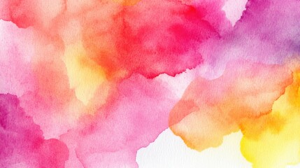 Vibrant Abstract Watercolor Background with Pink and Yellow Hues