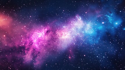 Vibrant Cosmic Nebula in Deep Space with Stars and Colorful Gas Clouds