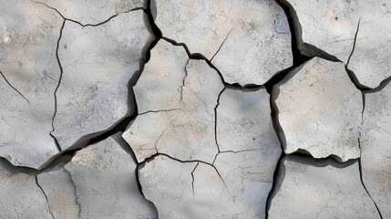 Obraz premium The surface of dry cracked earth displays deep crevices and an irregular polygon texture pattern closely.