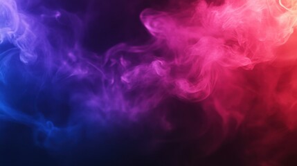 Colorful Smoke Swirls in Purple and Pink Against Dark Background