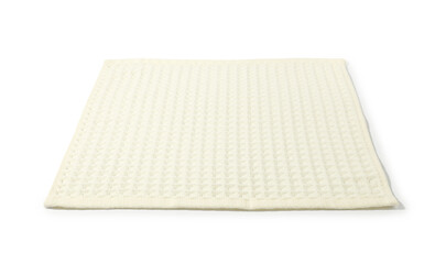 Clean beige waffle towel isolated on white