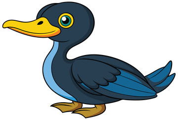 Fototapeta premium Cartoon Duckling Illustration Cute Blue and Yellow Design for Children's Books or Art