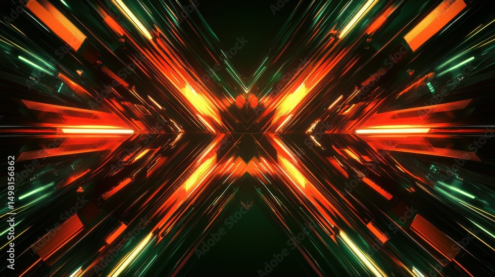 Canvas Prints vibrant abstract light burst pattern with energetic color strikes