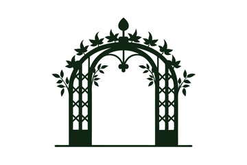 silhouette of the gate of the temple