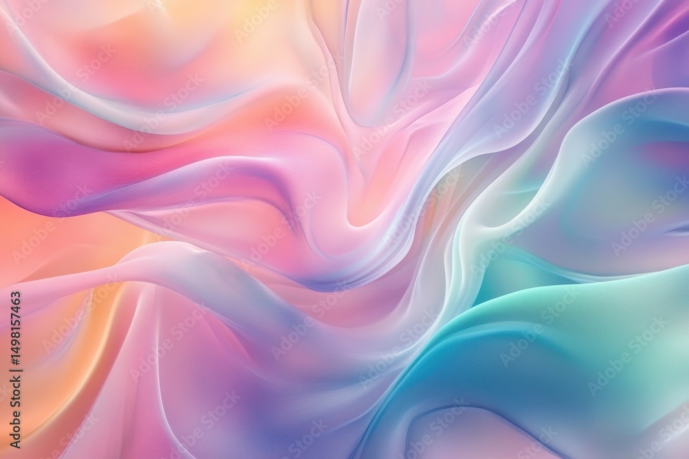 Poster soft pastel waves create a vibrant abstract background with smooth textures and gentle gradients, so