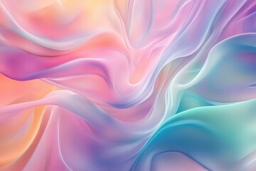 Naklejka premium Soft pastel waves create a vibrant abstract background with smooth textures and gentle gradients, Soft colorful abstract background with smooth textures and flowing shapes Art and design concept