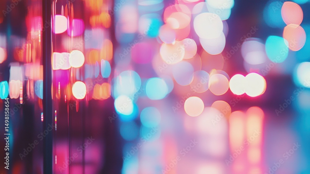 Wall mural abstract colorful bokeh background with blurred lights and shapes